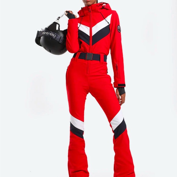 Red Winter Sports Jumpsuit
